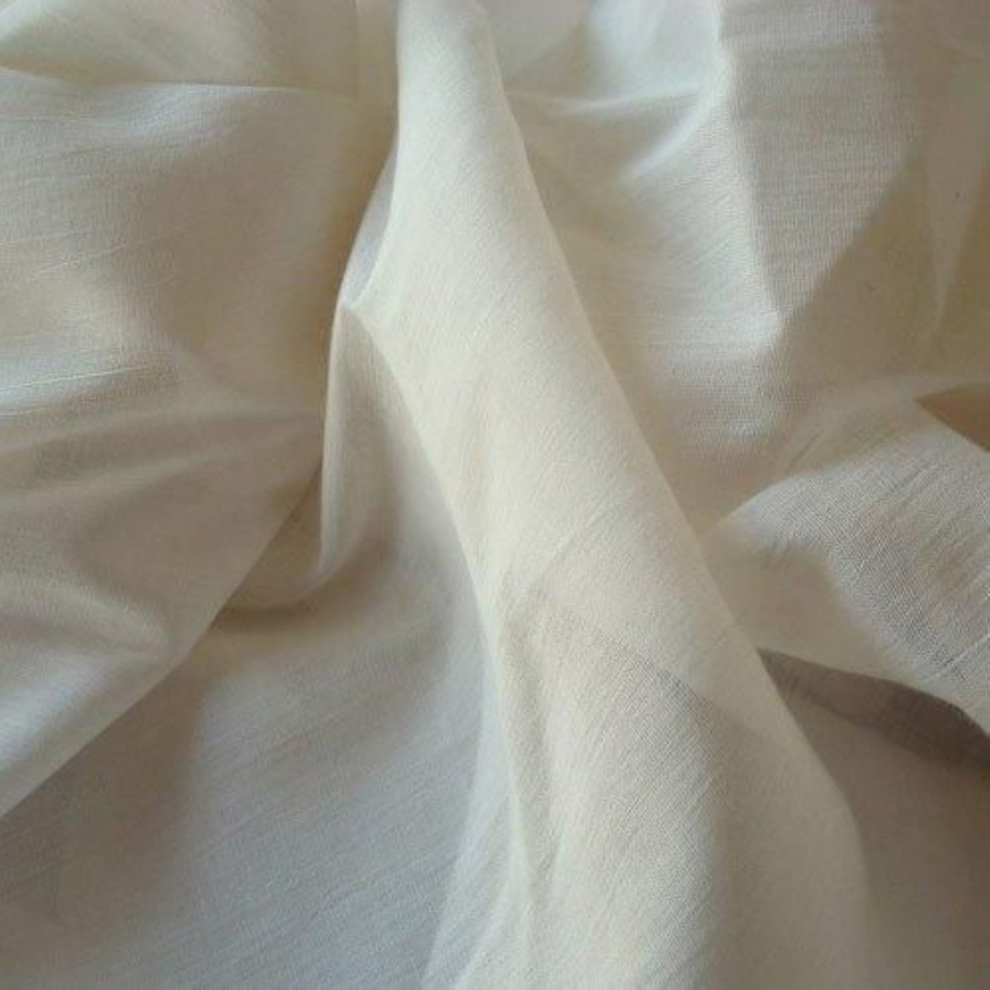 Pearl White Cotton Mix Fabric